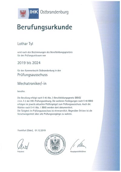 Berufungsurkunde